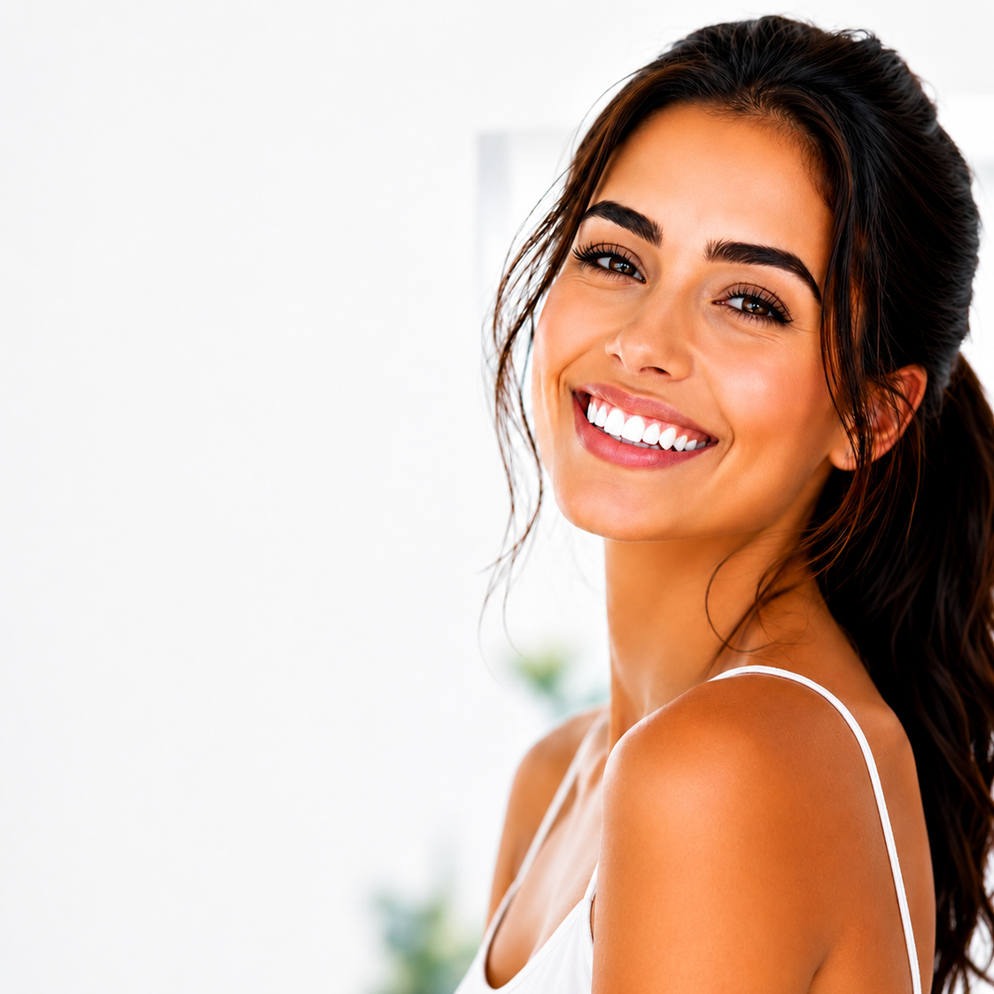 Bright smile patient for Wilton Dental Practice summer campaign
